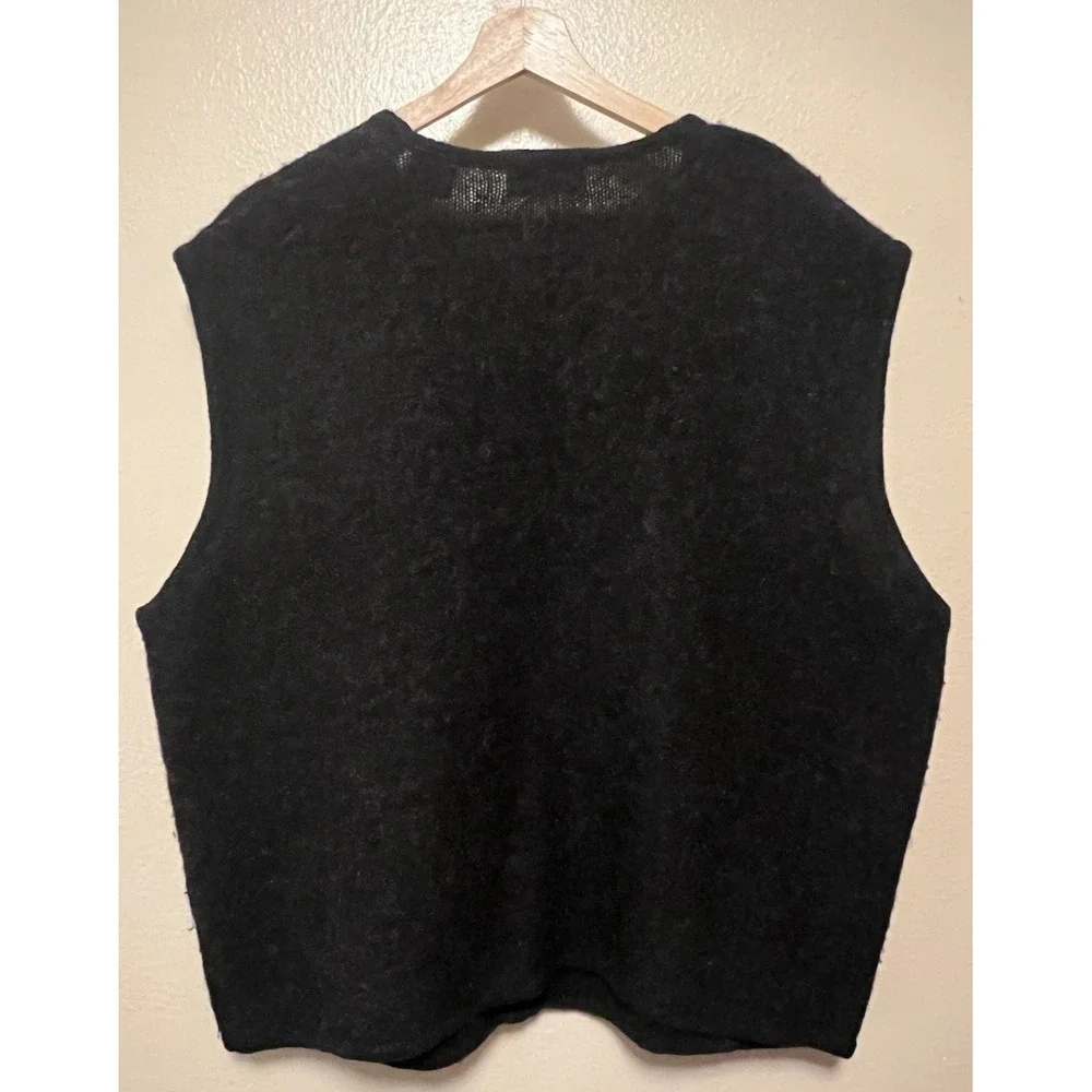 Vintage REI Wool Vest Mens Large Charcoal Gray Full Zip Sweater Outdoors Gorp